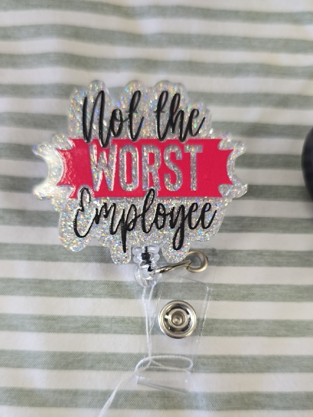 New Funny Work Badge Reel ID Holder Office Employee